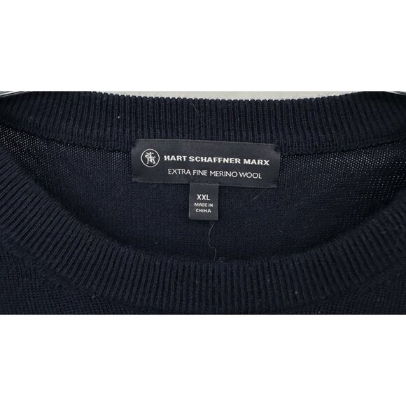 HART SCHAFFNER MARX crew neck sweater navy blue XXL - Picture 7 of 9